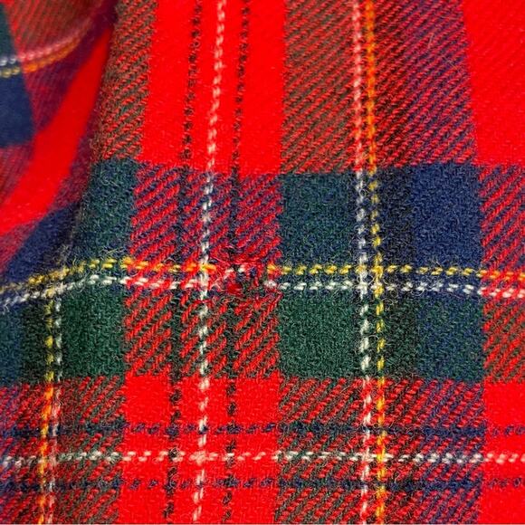 Vintage 70s Pendleton Women Sz S Red Tartan Plaid Wool Wide Leg High Rise Pants - Picture 7 of 12